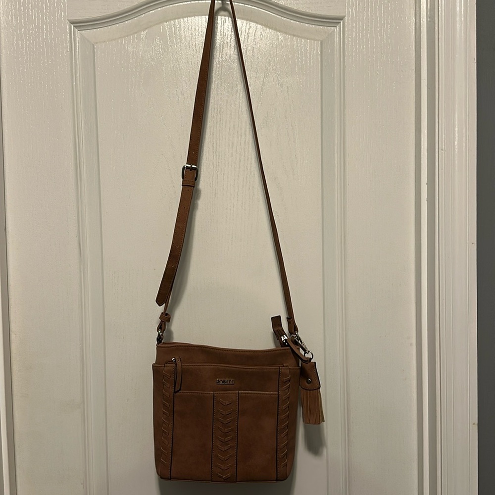 Rosetti Crossbody Purse with suede feel fabric